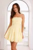 HELLO MOLLY Upon A Cloud Strapless Mini Dress Yellow sold by Hello Molly