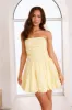 HELLO MOLLY Upon A Cloud Strapless Mini Dress Yellow sold by Hello Molly