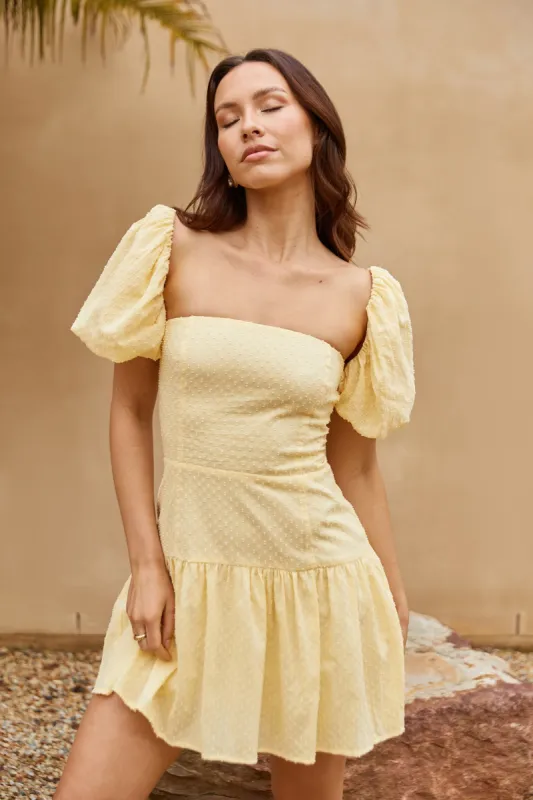 Curious Girl Mini Dress Yellow sold by Hello Molly