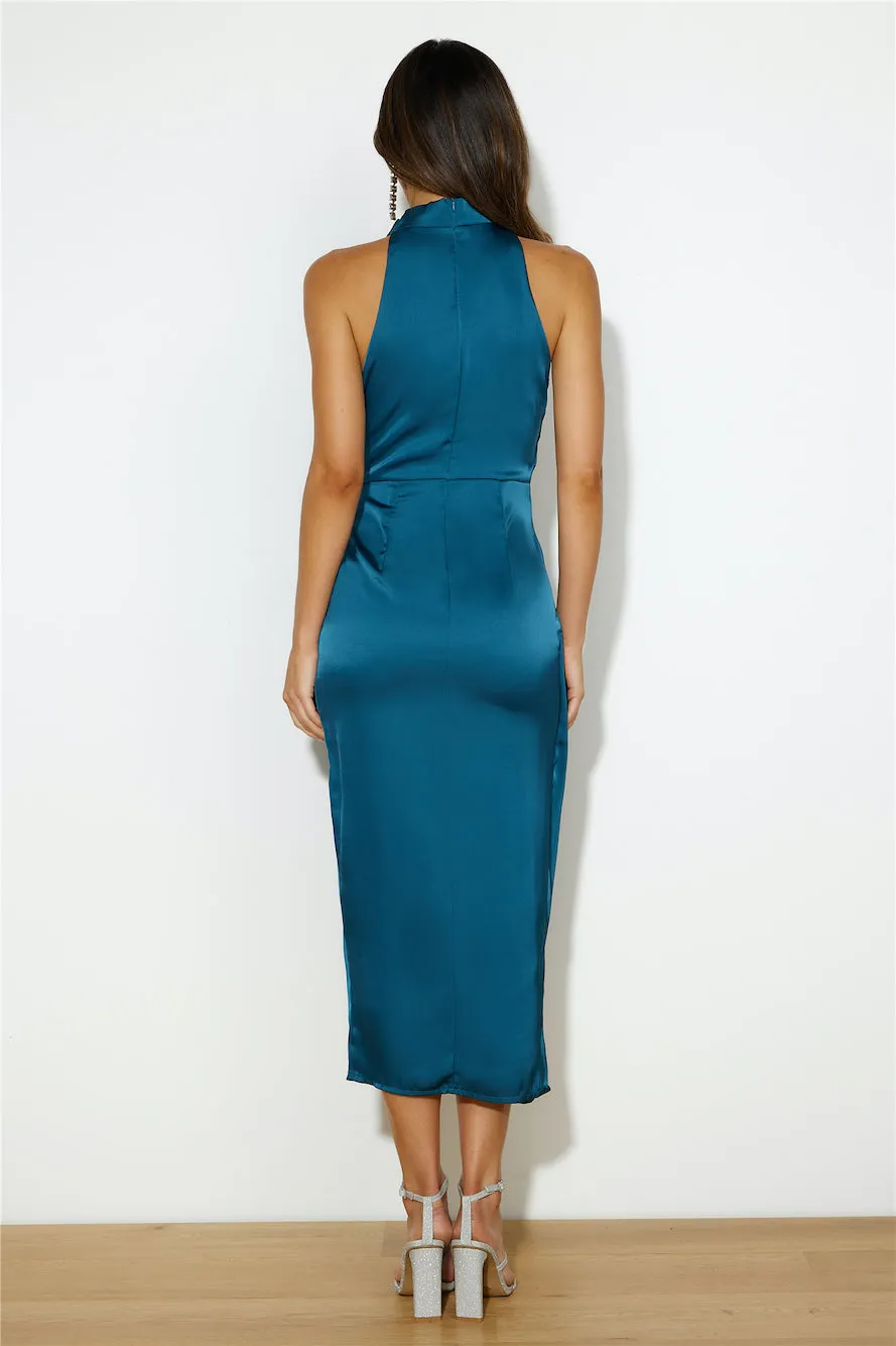 Events On High Satin Midi Dress Blue sold by Hello Molly product image thumbnail 5