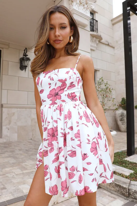 HELLO MOLLY Blooming Romance Mini Dress White sold by Hello Molly