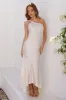 Romantic Affair Satin One Shoulder Maxi Dress Champagne sold by Hello Molly