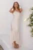 Romantic Affair Satin One Shoulder Maxi Dress Champagne sold by Hello Molly