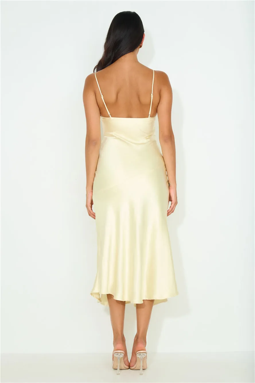 Blossom Joy Satin Midi Dress Yellow sold by Hello Molly product image thumbnail 5