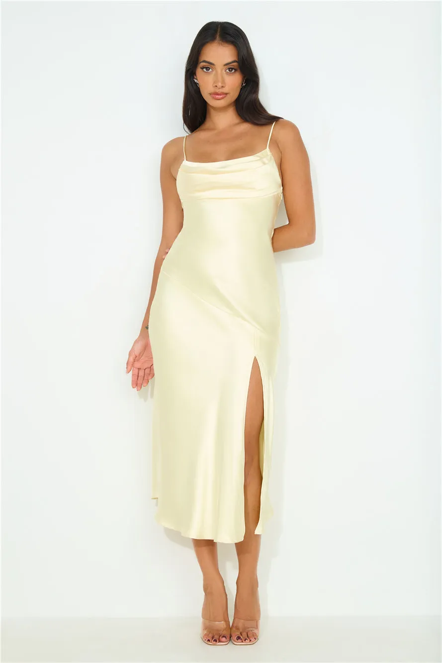 Blossom Joy Satin Midi Dress Yellow sold by Hello Molly product image thumbnail 3