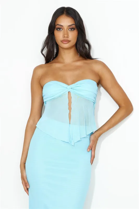 Searching For The One Mesh Crop Top Blue sold by Hello Molly