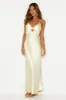 Welcome Spring Satin Maxi Dress Yellow sold by Hello Molly