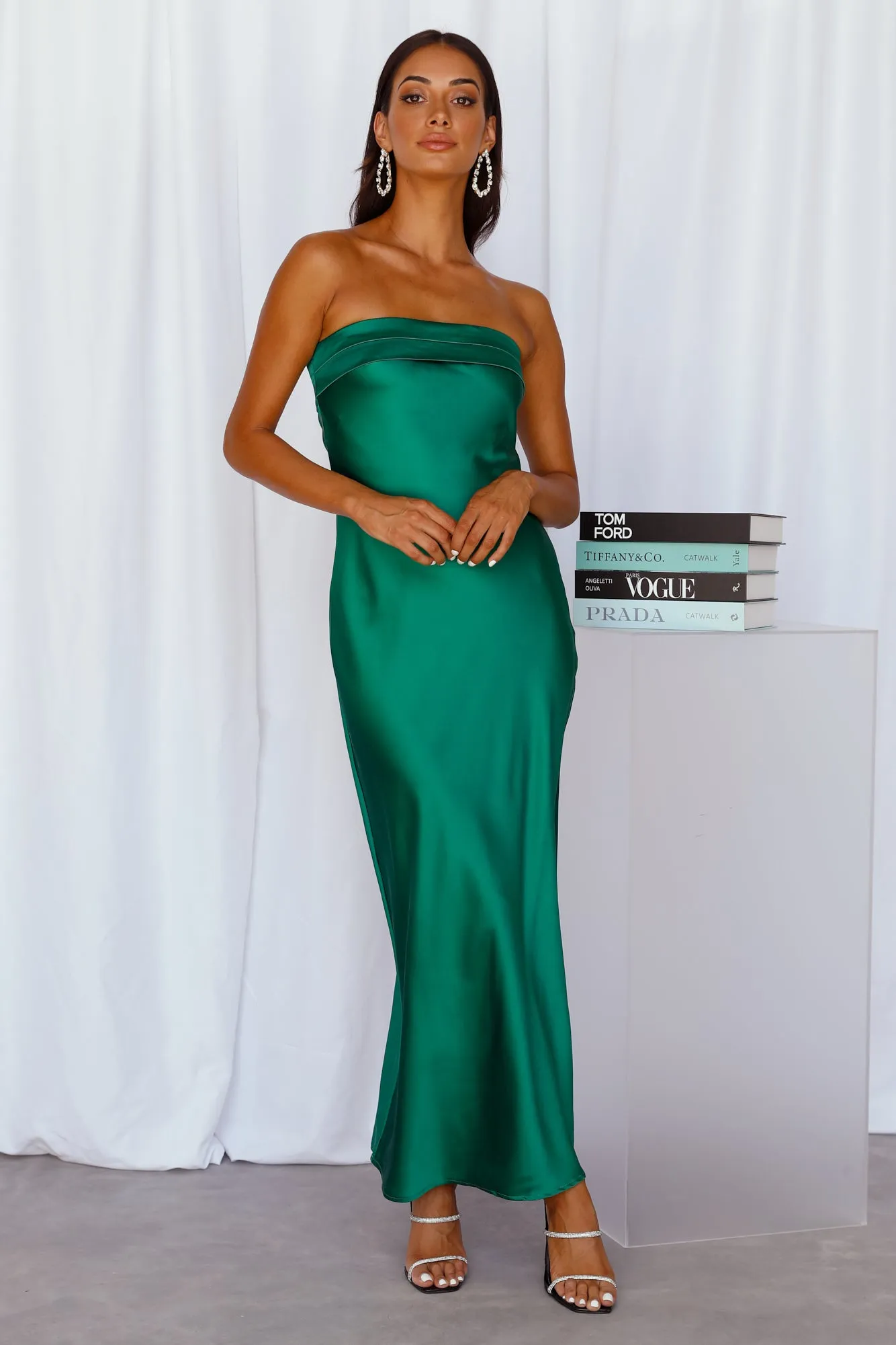 Coolness Calling Satin Maxi Dress Green sold by Hello Molly product image thumbnail 2