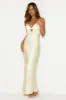 Welcome Spring Satin Maxi Dress Yellow sold by Hello Molly