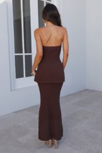 SEVEN WONDERS Brozalia Maxi Skirt Chocolate sold by Hello Molly