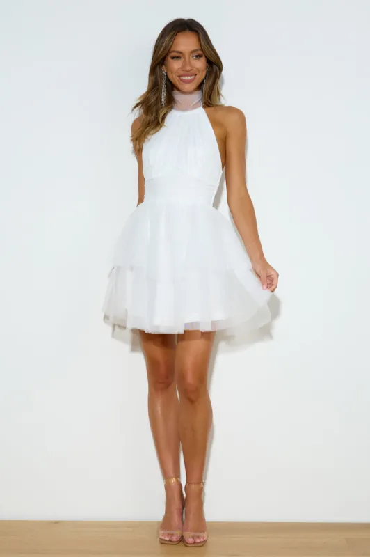 Red Carpet Girl Tulle Mini Dress White sold by Hello Molly