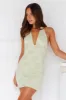 Club Shine Halter Mini Dress Sage sold by Hello Molly