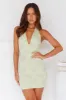 Club Shine Halter Mini Dress Sage sold by Hello Molly