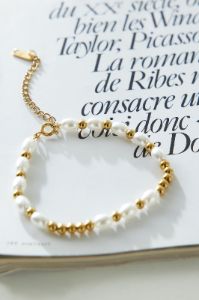 18k Gold Plated Sea Washed Pearls Bracelet Gold sold by Hello Molly