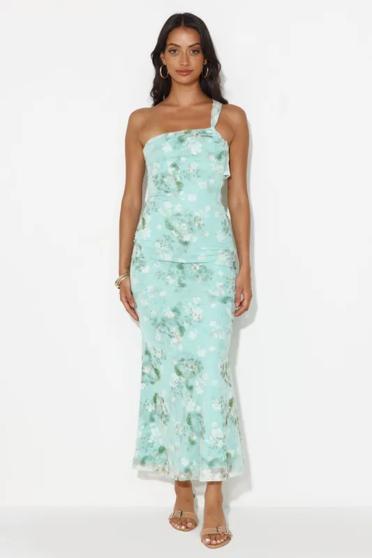 Lilly Grove One Shoulder Maxi Dress Green sold by Hello Molly