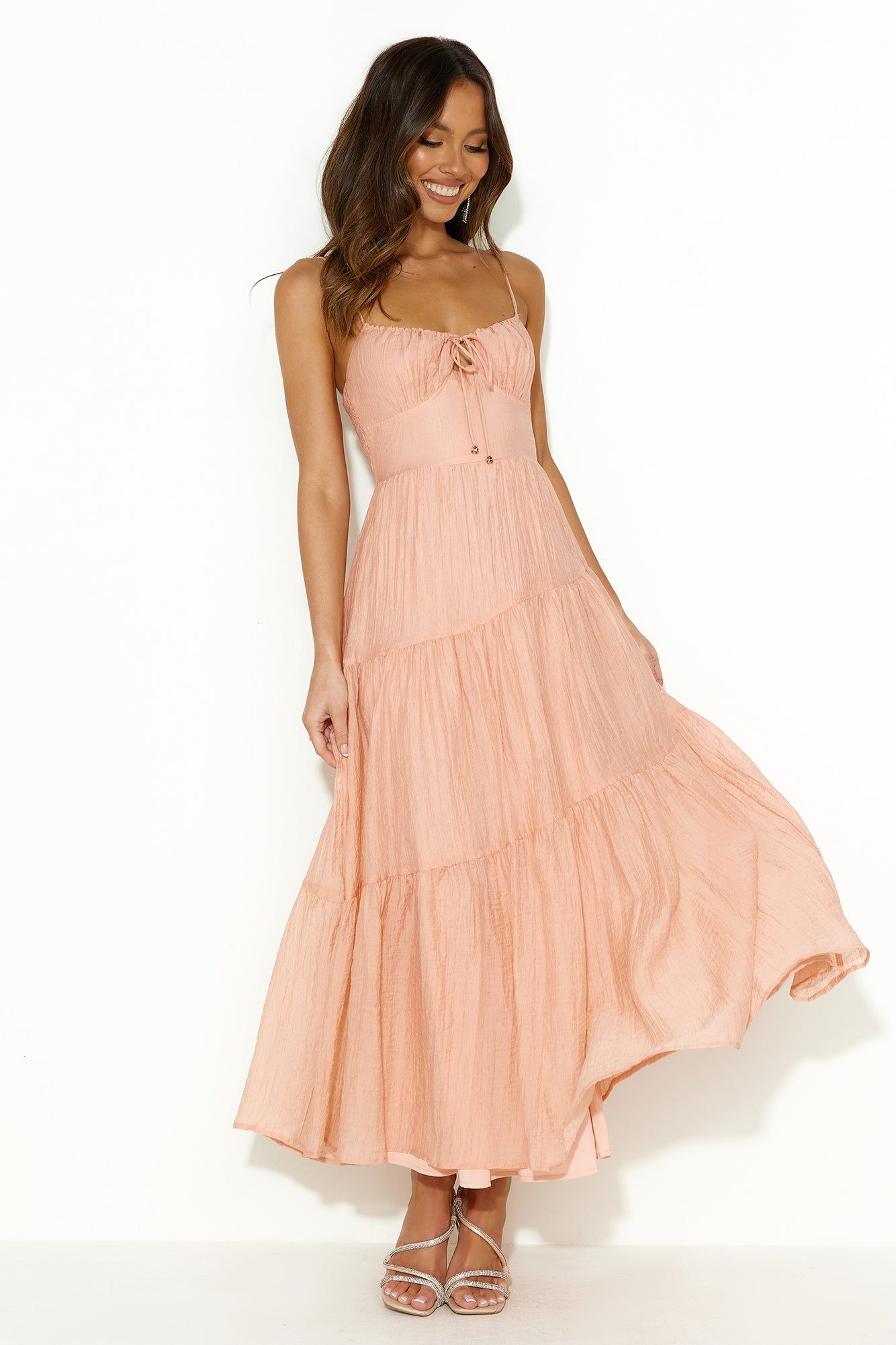 Summer Feels Maxi Dress Peach sold by Hello Molly