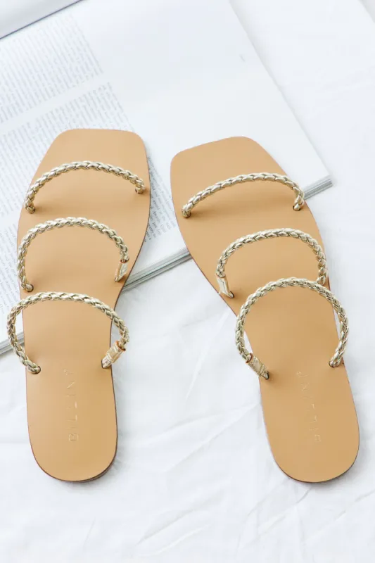 BILLINI Oceania Slides Gold Metallic sold by Hello Molly