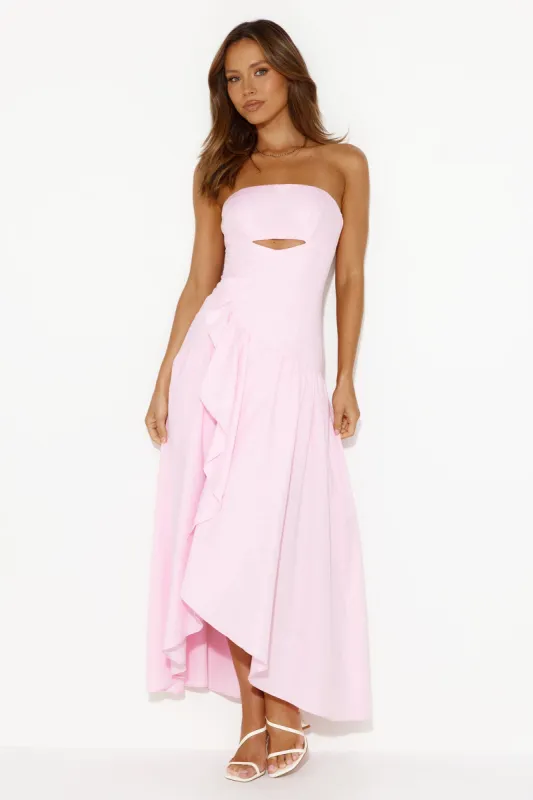Carnival Candy Floss Strapless Midi Dress Pink sold by Hello Molly