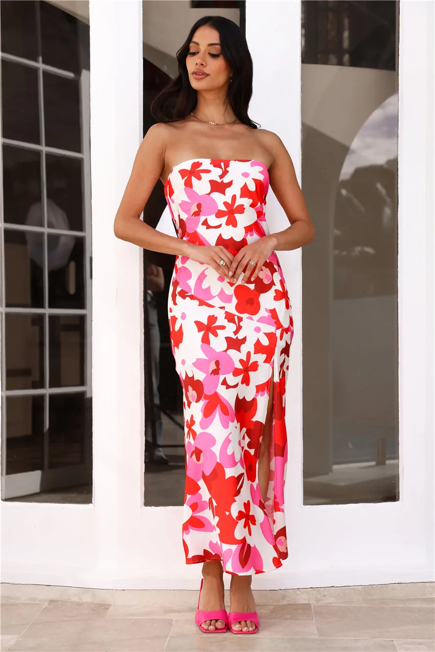 Express It All Strapless Satin Maxi Dress White sold by Hello Molly product image thumbnail 2