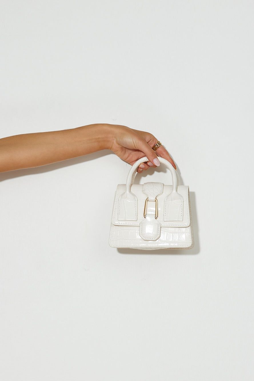 BILLINI Abby Handle Bag Bone Croc sold by Hello Molly