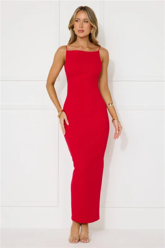 Touch Of Luxe Maxi Dress Red sold by Hello Molly