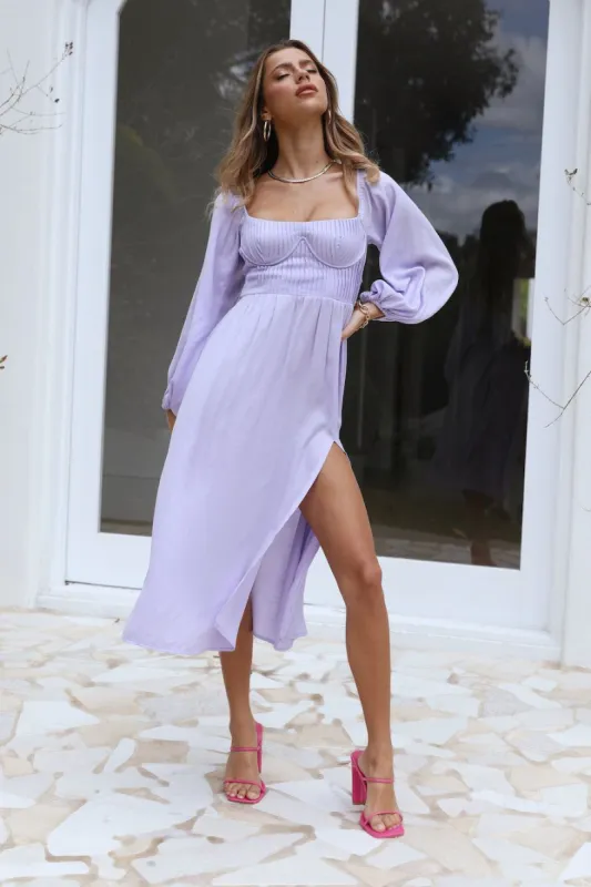 Gal Is Fun Midi Dress Lilac sold by Hello Molly
