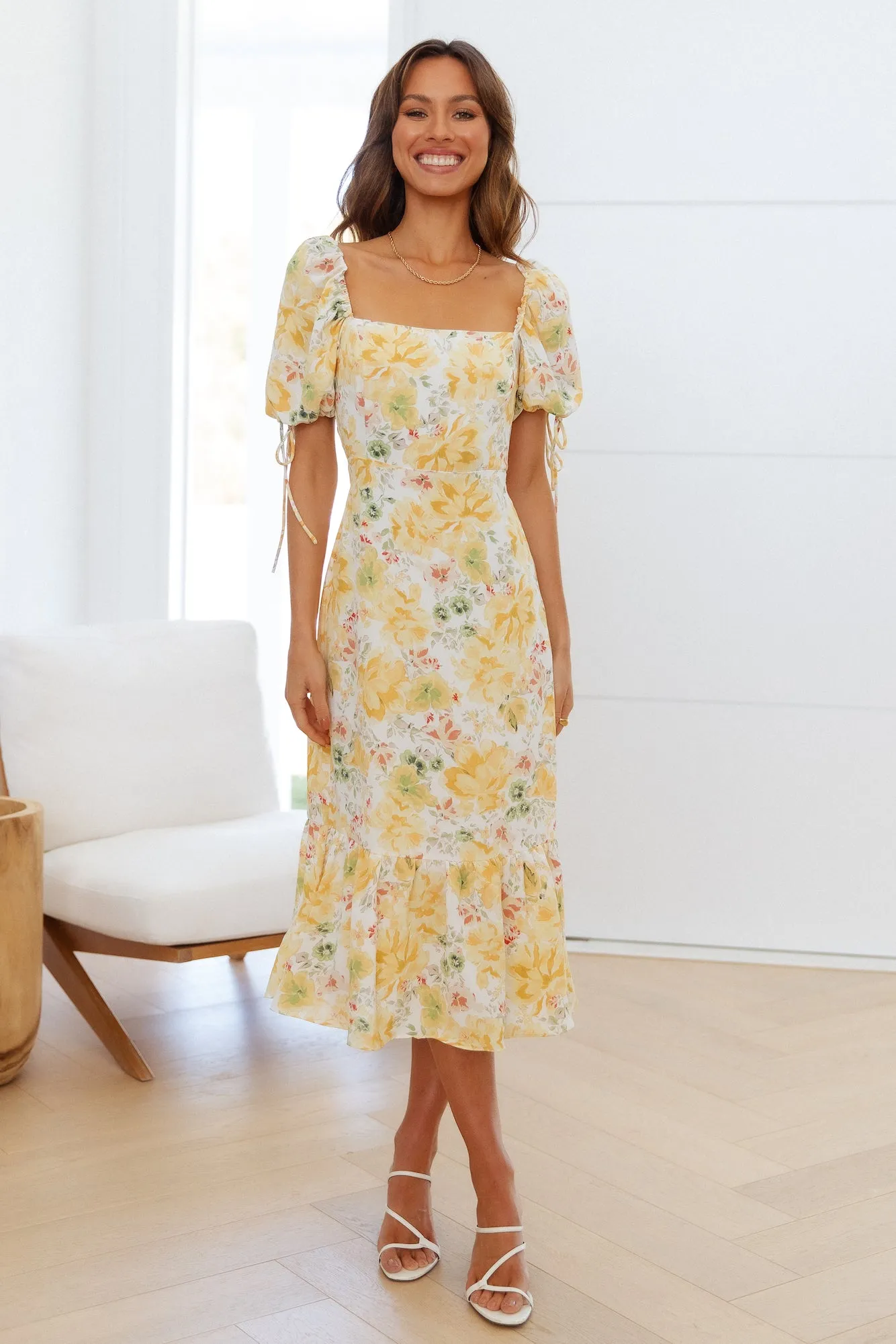 Soft Love Midi Dress Yellow sold by Hello Molly product image thumbnail 3