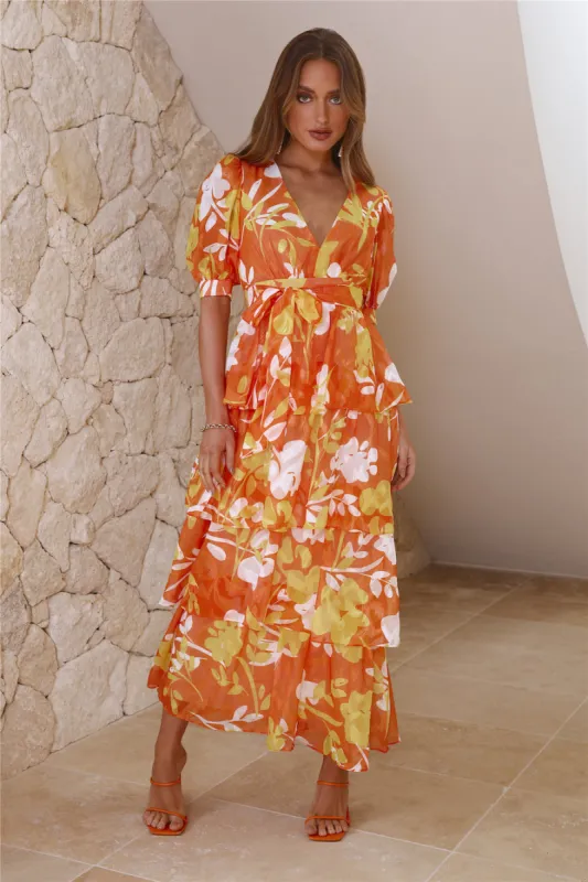 Feeling Free Now Maxi Dress Orange sold by Hello Molly