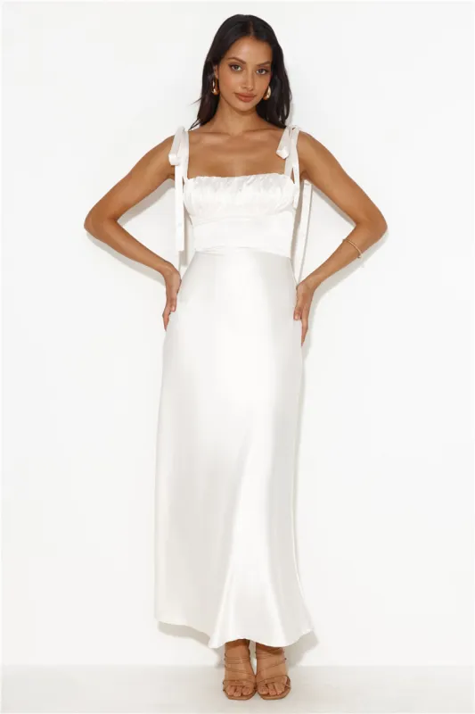 Define Luxury Satin Maxi Dress Cream sold by Hello Molly