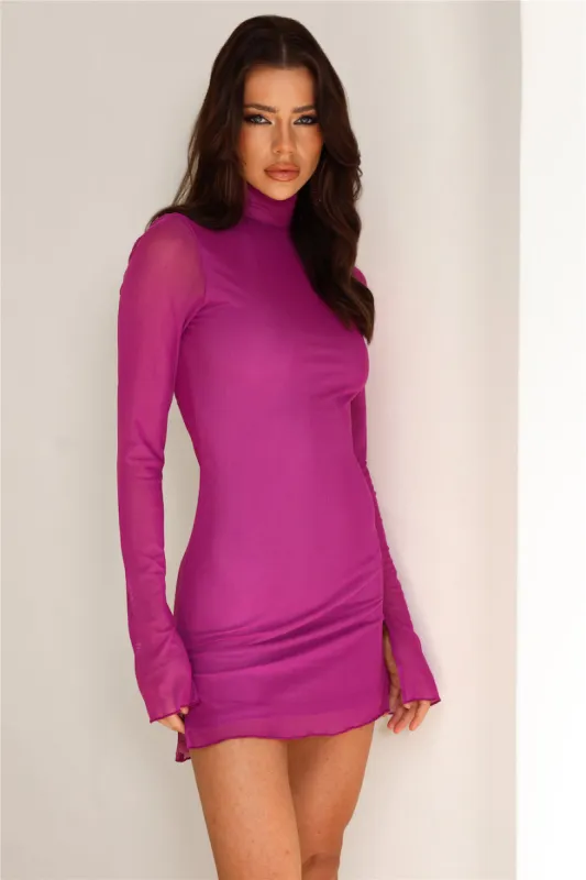 RUNAWAY Jordi Mini Dress Plum sold by Hello Molly