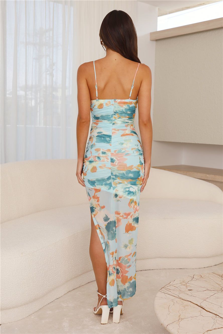 Oceans Mesh Midi Dress Blue sold by Hello Molly product image thumbnail 5