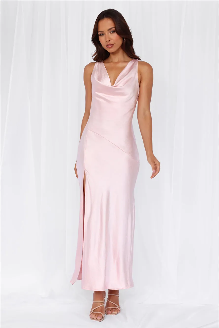 HELLO MOLLY The Loretta Cowl Satin Maxi Dress Pink sold by Hello Molly product image thumbnail 5