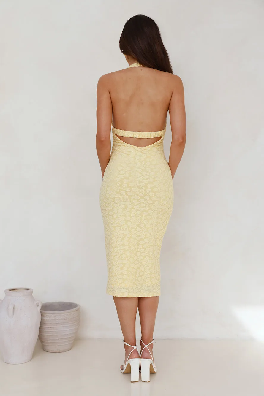 Sassy Socialite Halter Midi Dress Yellow sold by Hello Molly product image thumbnail 4
