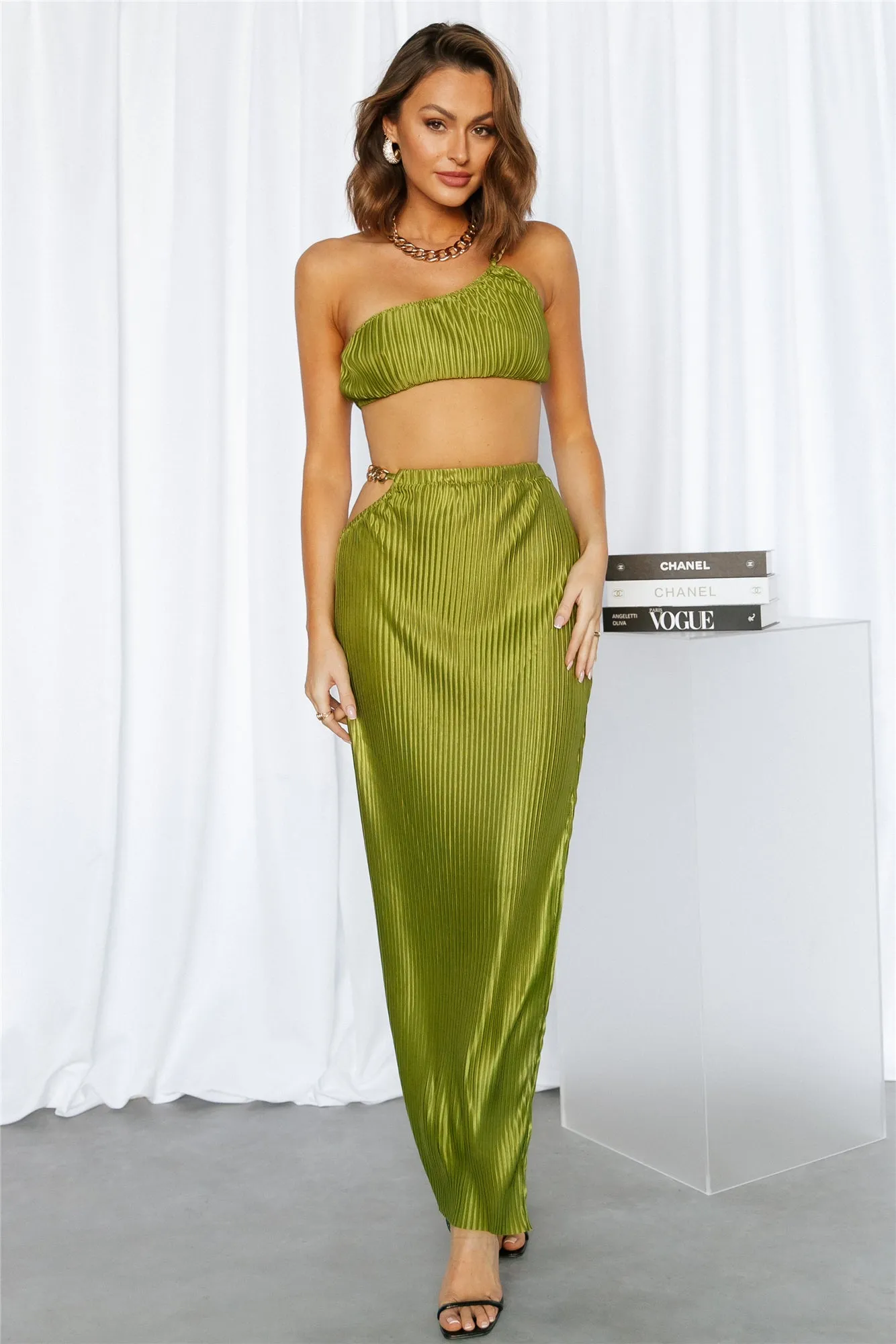 Make Me Feel Maxi Skirt Green sold by Hello Molly product image thumbnail 3