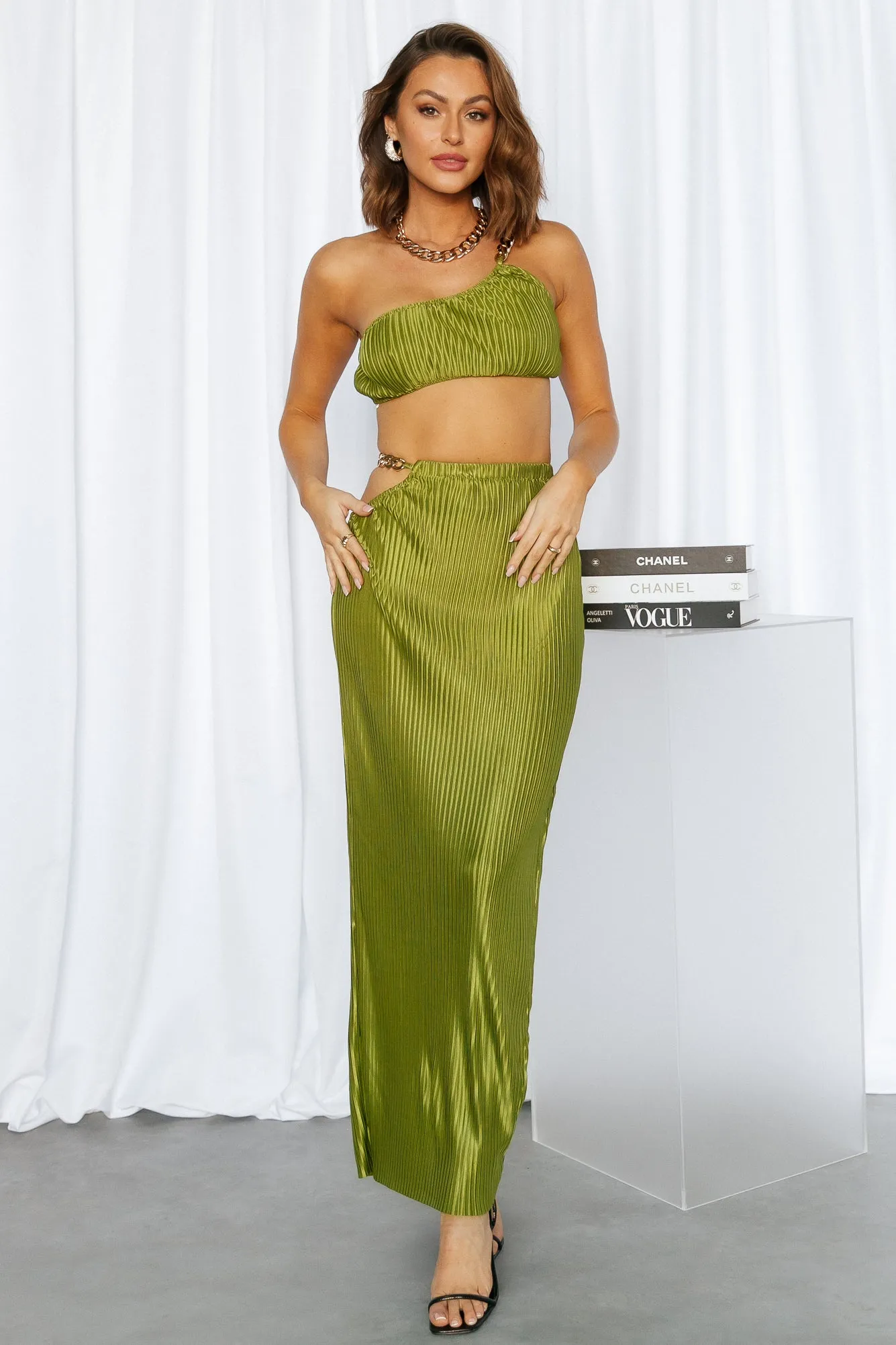 Make Me Feel Maxi Skirt Green sold by Hello Molly product image thumbnail 2