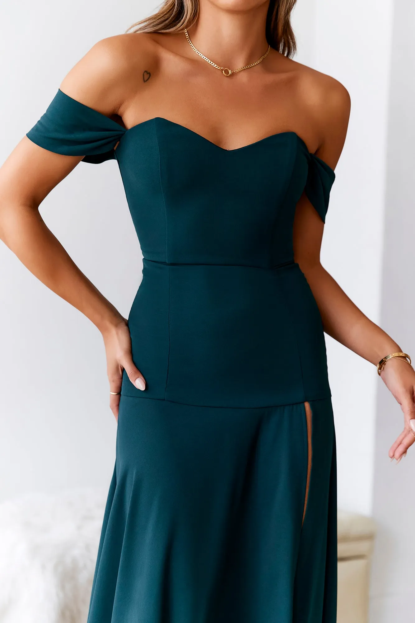 DEAR EMILIA Blushing Cinderella Maxi Dress Green sold by Hello Molly product image thumbnail 2