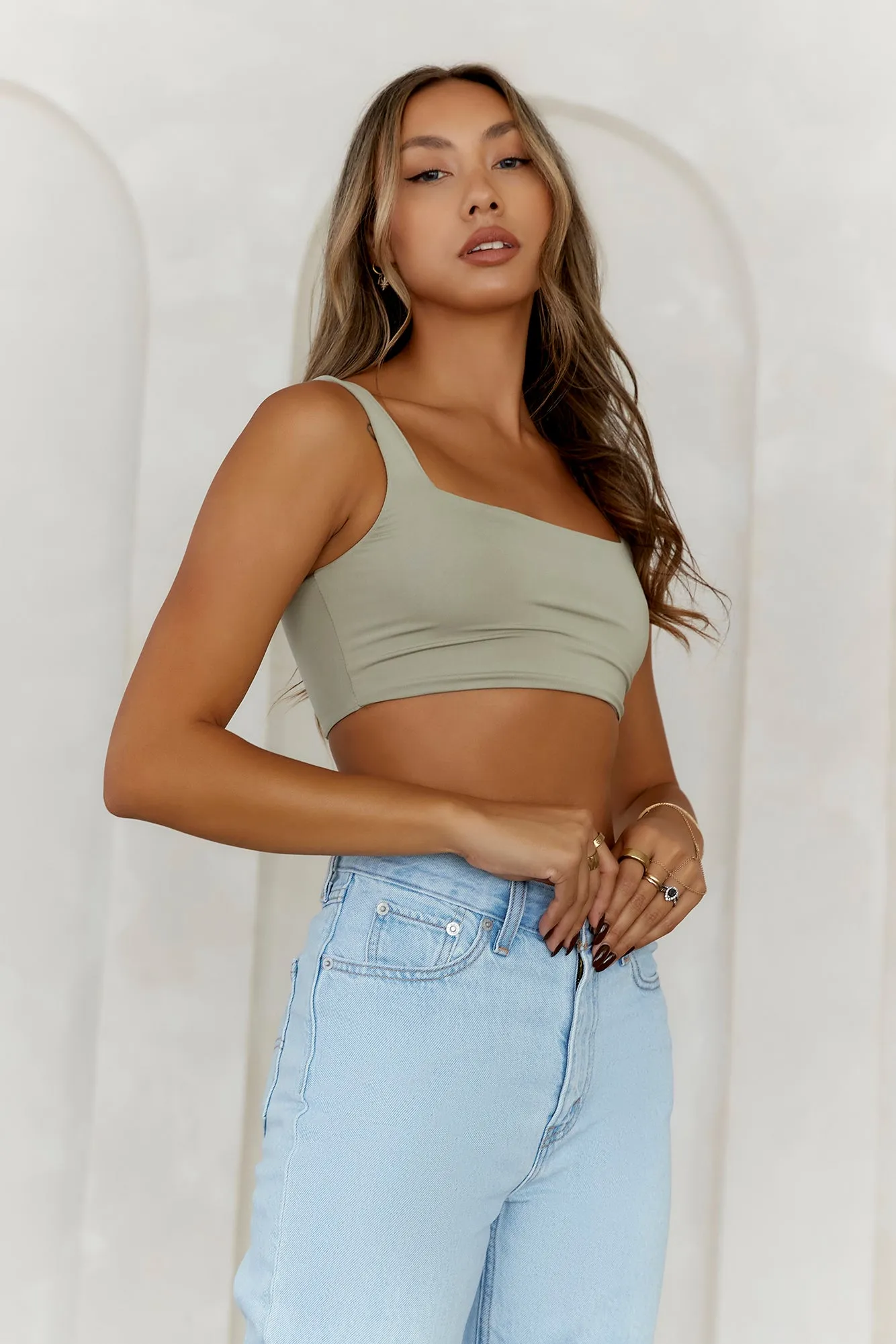 HELLO MOLLY BASE Style Essential Crop Top Sage sold by Hello Molly product image thumbnail 4