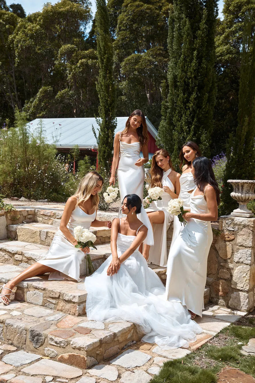 HELLO MOLLY The Samara Satin Maxi Dress Pearl sold by Hello Molly product image thumbnail 2