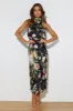 Switch Me Satin Maxi Dress Floral sold by Hello Molly