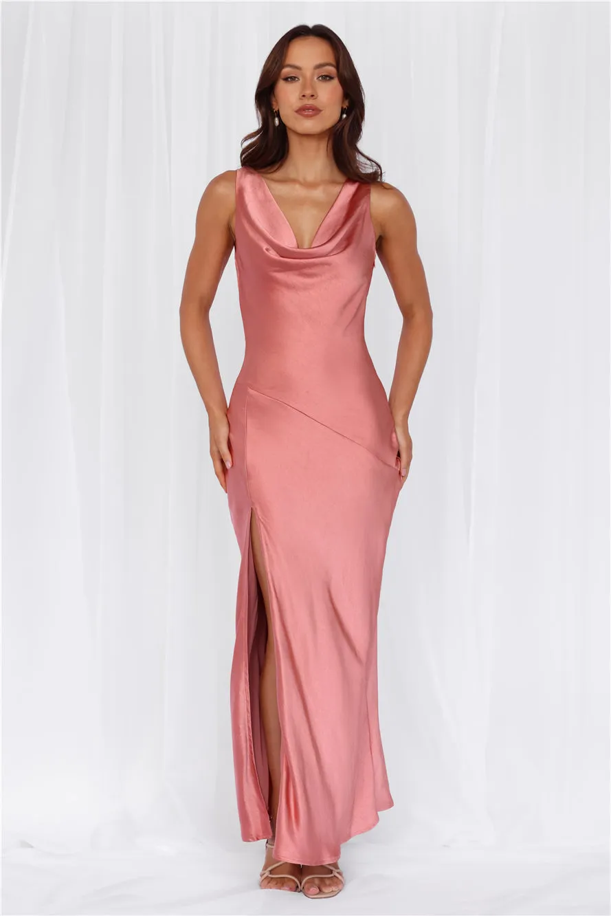 HELLO MOLLY The Loretta Cowl Satin Maxi Dress Rose sold by Hello Molly product image thumbnail 2