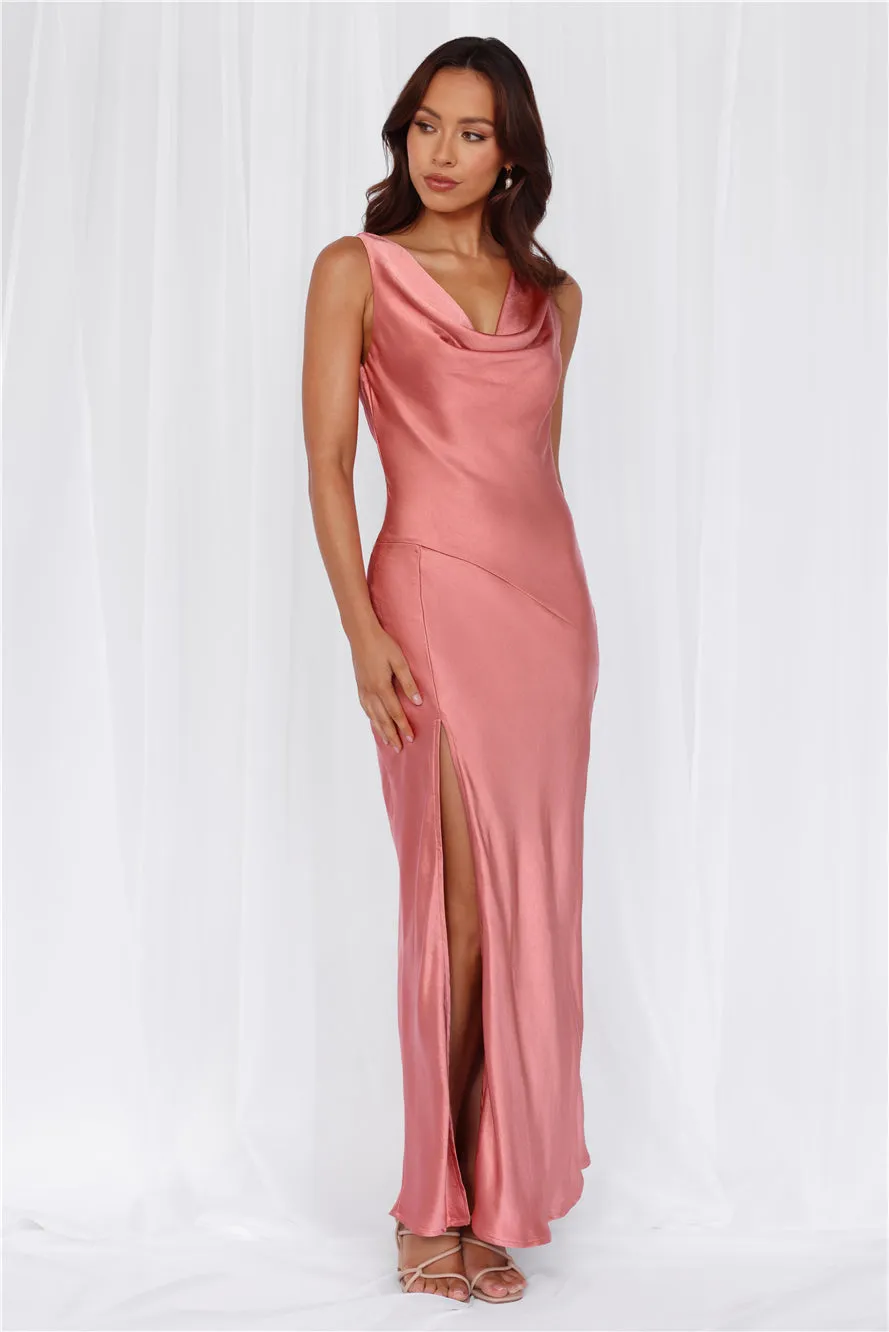 HELLO MOLLY The Loretta Cowl Satin Maxi Dress Rose sold by Hello Molly product image thumbnail 3