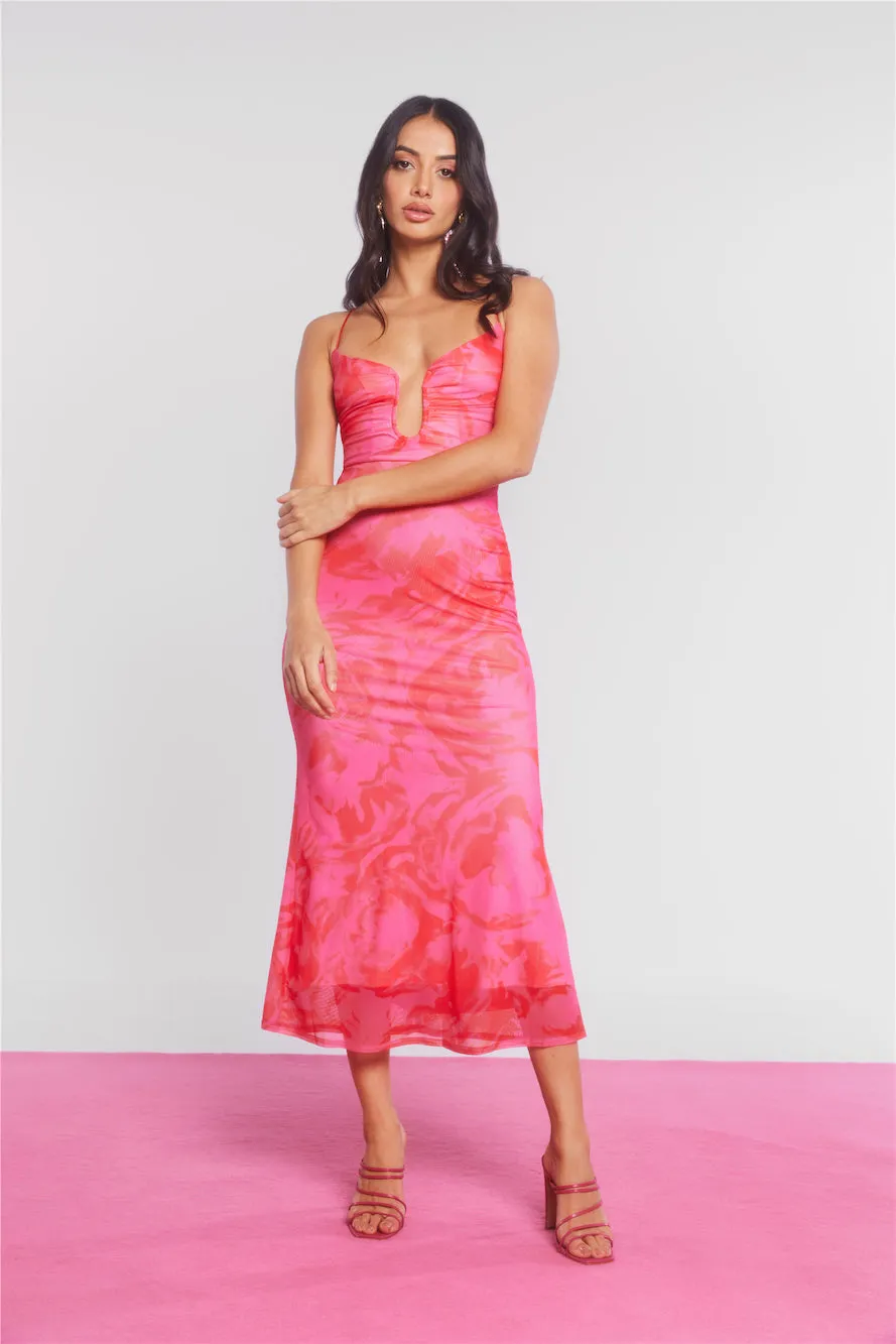 Wine And Dine Me Mesh Midi Dress Pink sold by Hello Molly product image thumbnail 5