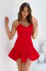HELLO MOLLY Fanciest Of Them All Satin Mini Dress Red sold by Hello Molly