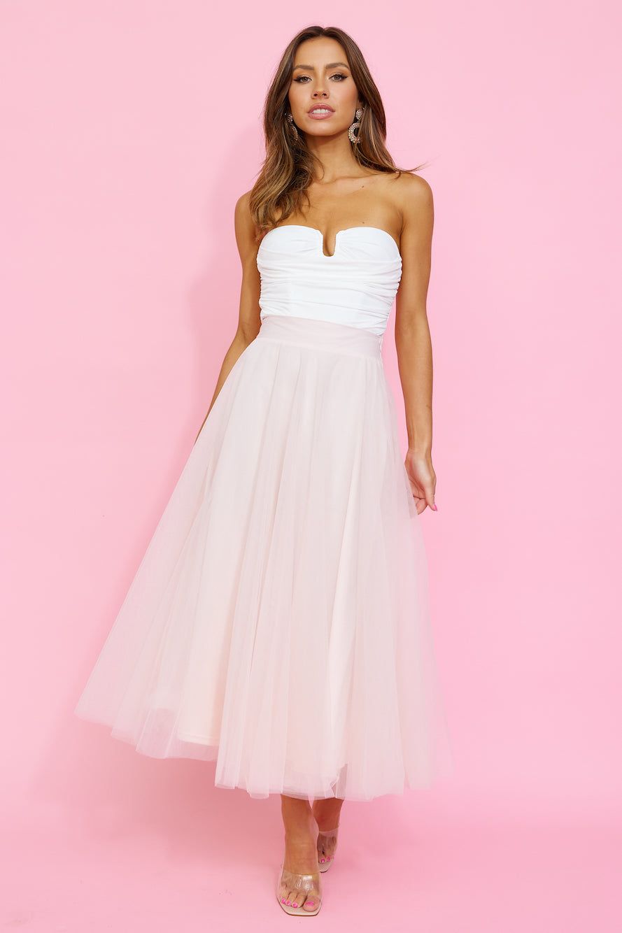 Keeping It Smart Midi Skirt Baby Pink sold by Hello Molly product image thumbnail 3