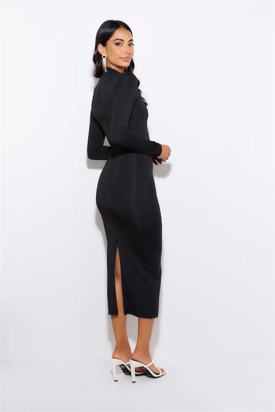 Late But Fashionable Midi Dress Black sold by Hello Molly product image thumbnail 3