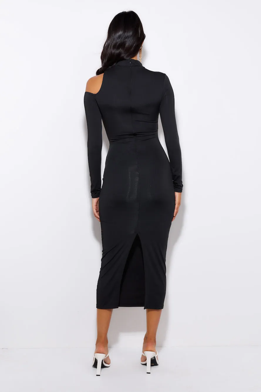 Late But Fashionable Midi Dress Black sold by Hello Molly product image thumbnail 4