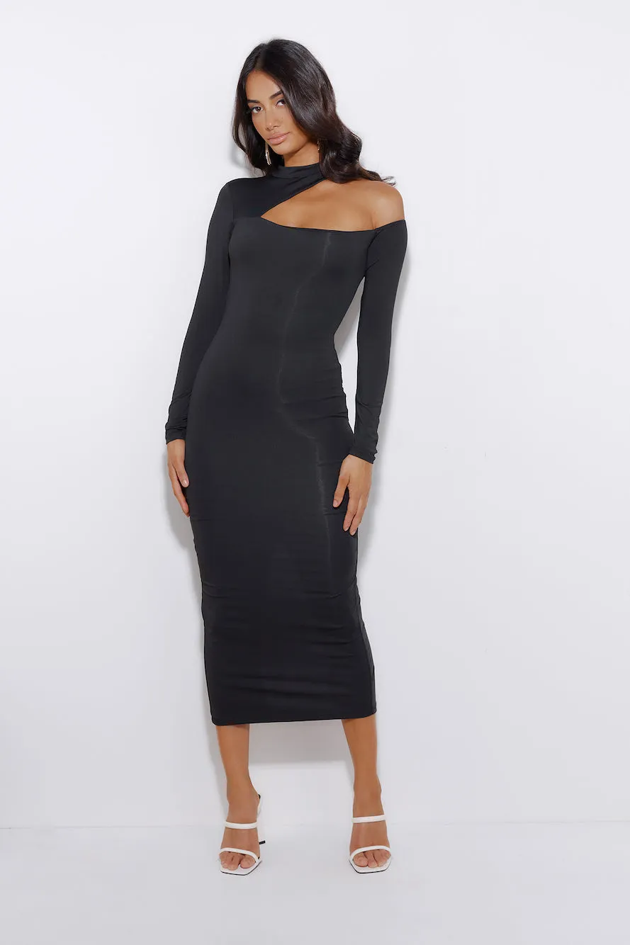 Late But Fashionable Midi Dress Black sold by Hello Molly product image thumbnail 2