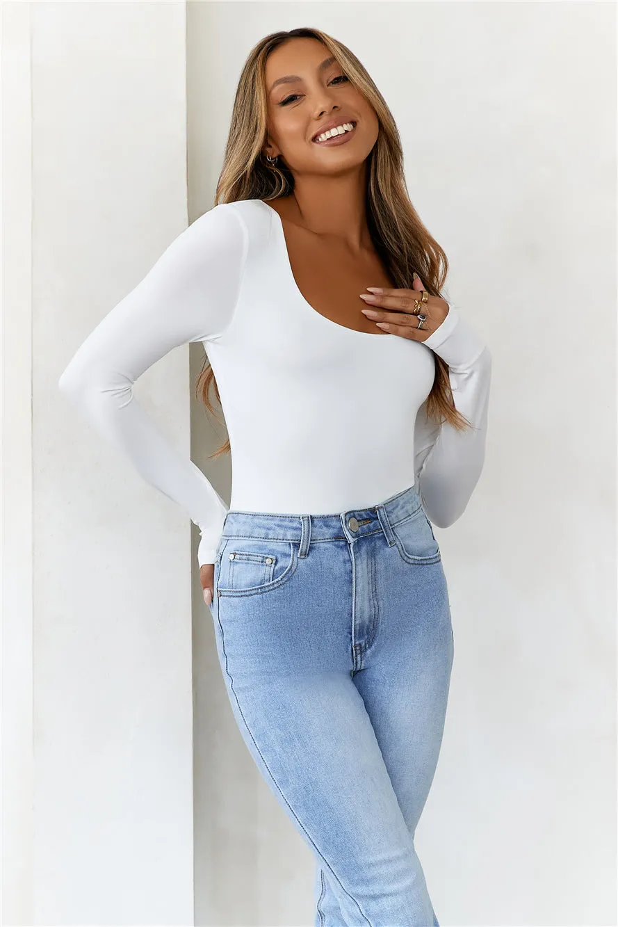 HELLO MOLLY BASE Second Skin Long Sleeve Bodysuit White sold by Hello Molly product image thumbnail 4