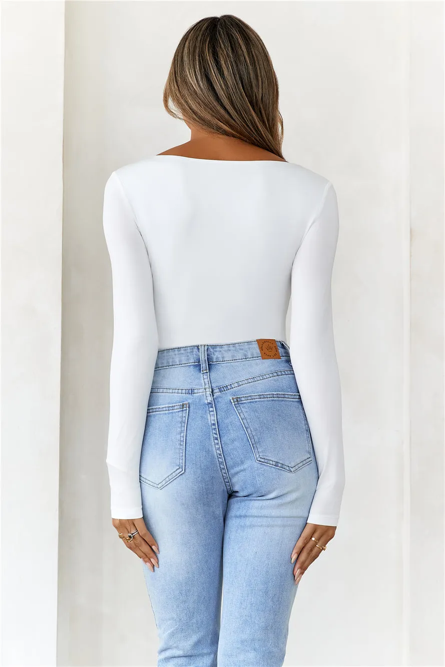 HELLO MOLLY BASE Second Skin Long Sleeve Bodysuit White sold by Hello Molly product image thumbnail 5