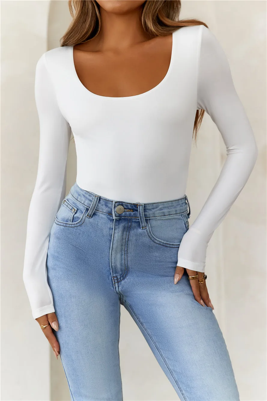 HELLO MOLLY BASE Second Skin Long Sleeve Bodysuit White sold by Hello Molly product image thumbnail 2